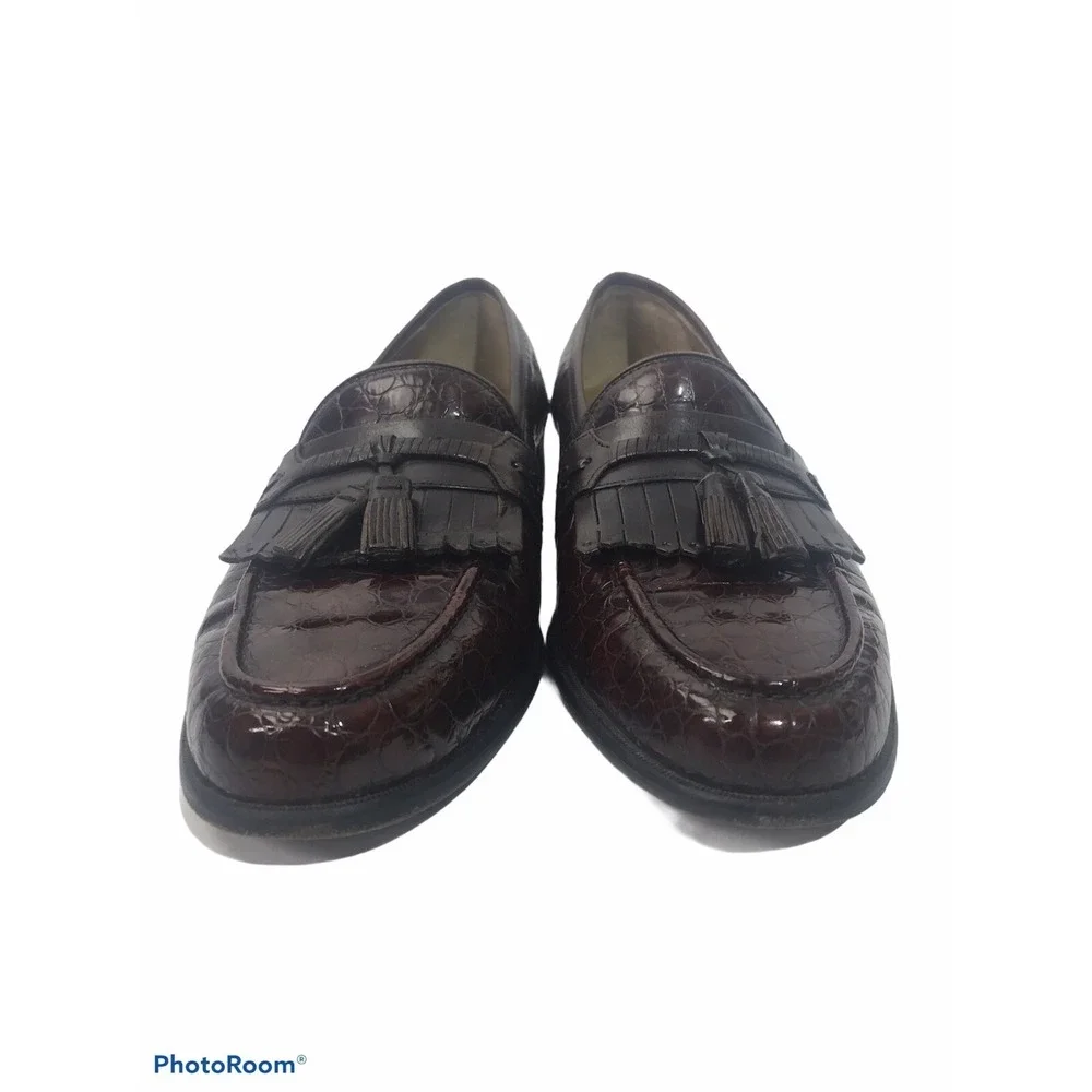 Florsheim Mens 9D Brown‎ Leather Tassle And Fringe Loafer